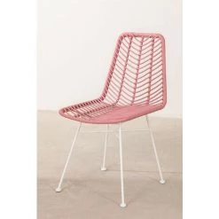 Chaise En Rotin Synthétique Gouda Colors SKLUM Rotin PE – Acier Blanc - Rose Peonia Blanc -banc et tabouret Soldes Boutique 39020280 3