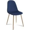 LÚZETE - CHAISE STENMARK BLEU MARINE AVEC PIEDS DE COULEUR NATURELLE - Bleu Marine -banc et tabouret Soldes Boutique 39435635 1