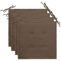 HAPPYSHOPPING Coussins De Chaise De Jardin 4 Pcs Taupe 40x40x4 Cm