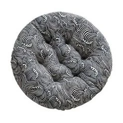 ECHOO Coussin De Siège Rond Coussin Tatami, Galette De Chaise Coussin De Chaise Épais, 100% Coton Et Lin - Confortables - Coussins épais Et Respirants 40 * 40 * 6cm,Gris