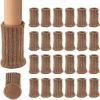 BETTERLIFE Tricoté Table Chaise Jambe Chaussettes élastique Chaise Meubles Chaussettes Définit Wood Protecteurs De Sol Pour Pieds De Meubles, Marron Clair, 24 Pack -banc et tabouret Soldes Boutique 39501756 1