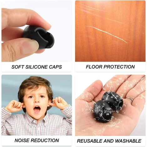 BETTERLIFE 40pcs Protection Pied De Chaise, Protège-Pied De Chaise En Silicone, Couvre-Pied De Meuble Antidérapant Et Résistant Aux Rayures, Pour Intérieur Ou Extérieur, Jardin, Pieds De Meubles De Bureau12-16mm 6 BETTERLIFE 40pcs Protection Pied De Chaise, Protège-Pied De Chaise En Silicone, Couvre-Pied De Meuble Antidérapant Et Résistant Aux Rayures, Pour Intérieur Ou Extérieur, Jardin, Pieds De Meubles De Bureau12-16mm – Image 4