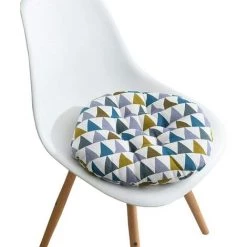 TRIOMPHE Coussin De Chaise Imprimé Doux Classe Bureau Galette De Chaise 40x40cm Rond-Triangle Multicolore