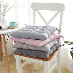 ECHOO Coussins D’Assise Coussins De Chaise 40x40x8cm Pour Intérieur Et Extérieur - Polyester - Différents Coloris – Rembourrage épais Coussin Chaise(Gris Clair) -banc et tabouret Soldes Boutique 39643915 5