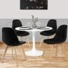 IDMARKET Lot De 4 Chaises GABY Noires En PU Pour Salle à Manger - Noir -banc et tabouret Soldes Boutique 39647614 1