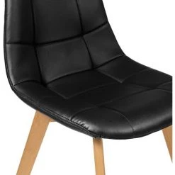 IDMARKET Lot De 4 Chaises GABY Noires En PU Pour Salle à Manger - Noir -banc et tabouret Soldes Boutique 39647614 4