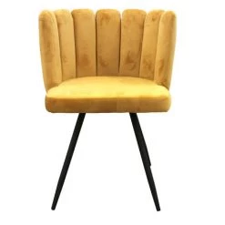 THE HOME DECO FACTORY Lot De 2 Chaises Velours Ariel Jaune Home Deco Factory -banc et tabouret Soldes Boutique 39648007 4