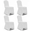 HAPPYSHOPPING Housse De Chaise Extensible 4 Pcs Blanc 2 HAPPYSHOPPING Housse De Chaise Extensible 4 Pcs Blanc -banc et tabouret Soldes Boutique 39655856 1