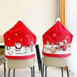 ECHOO Lot De 4 Housses De Chaise De Noël Lavables Pour Dossier De Chaise De Salle à Manger Ou Décoration De Fête De Noël A3 -banc et tabouret Soldes Boutique 39711824 3
