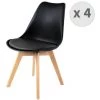 MOLOO LIGHTY - Chaise Scandinave Noir Pieds Hêtre (x4) - Noir 2 MOLOO LIGHTY - Chaise Scandinave Noir Pieds Hêtre (x4) - Noir -banc et tabouret Soldes Boutique 39767382 1