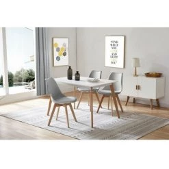 MOLOO LIGHTY - Chaise Scandinave Gris Pieds Hêtre (x2) - Gris -banc et tabouret Soldes Boutique 39767387 2