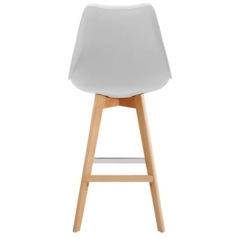 MOLOO LIGHTUP - Chaise De Bar Scandinave Blanc Pieds Hêtre (x4) - Blanc 5 MOLOO LIGHTUP - Chaise De Bar Scandinave Blanc Pieds Hêtre (x4) - Blanc – Image 3