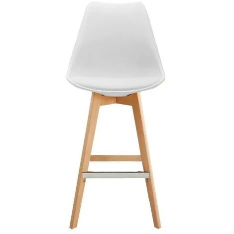 MOLOO LIGHTUP - Chaise De Bar Scandinave Blanc Pieds Hêtre (x4) - Blanc 7 MOLOO LIGHTUP - Chaise De Bar Scandinave Blanc Pieds Hêtre (x4) - Blanc – Image 5