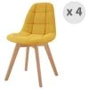 MOLOO STELLA - Chaise Scandinave Tissu Curry Pied Hêtre (x4) - Jaune -banc et tabouret Soldes Boutique 39767411 1