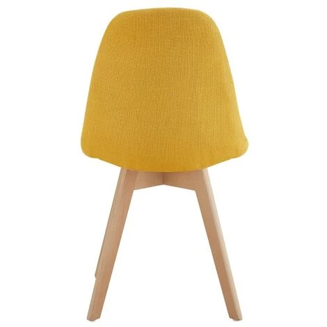 MOLOO STELLA - Chaise Scandinave Tissu Curry Pied Hêtre (x4) - Jaune 5 MOLOO STELLA - Chaise Scandinave Tissu Curry Pied Hêtre (x4) - Jaune – Image 3