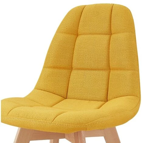 MOLOO STELLA - Chaise Scandinave Tissu Curry Pied Hêtre (x4) - Jaune 6 MOLOO STELLA - Chaise Scandinave Tissu Curry Pied Hêtre (x4) - Jaune – Image 4