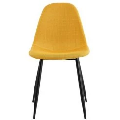 MOLOO ORLANDO - Chaise Scandinave Tissu Curry Pieds Métal Noir (x2) - Jaune -banc et tabouret Soldes Boutique 39767460 5