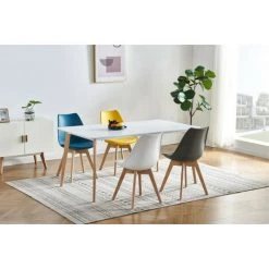 MOLOO BESSY - Chaise Scandinave Bleu Canard Pieds Chêne (x2) - Bleu -banc et tabouret Soldes Boutique 39767470 2