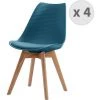 MOLOO BESSY - Chaise Scandinave Bleu Canard Pieds Chêne (x4) - Bleu -banc et tabouret Soldes Boutique 39767533 1