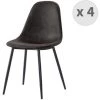 MOLOO ORLANDO - Chaise Vintage Microfibre Vintage Marron Foncé Pieds Métal Noir (x4) - Marron -banc et tabouret Soldes Boutique 39767544 1