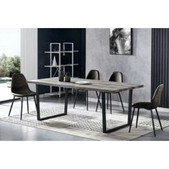 MOLOO ORLANDO - Chaise Vintage Microfibre Vintage Marron Foncé Pieds Métal Noir (x4) - Marron -banc et tabouret Soldes Boutique 39767544 2