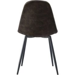 MOLOO ORLANDO - Chaise Vintage Microfibre Vintage Marron Foncé Pieds Métal Noir (x4) - Marron -banc et tabouret Soldes Boutique 39767544 3