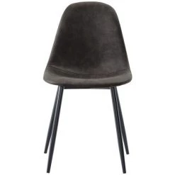 MOLOO ORLANDO - Chaise Vintage Microfibre Vintage Marron Foncé Pieds Métal Noir (x4) - Marron -banc et tabouret Soldes Boutique 39767544 5