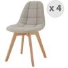 MOLOO STELLA - Chaise Scandinave Tissu Lin Pied Hêtre (x4) - Beige -banc et tabouret Soldes Boutique 39808242 1