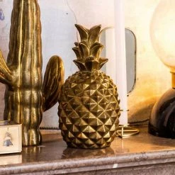 CHEHOMA Statuette Déco Ananas Dorée 24x11cm - Doré