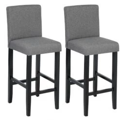 WOLTU 2 X Tabouret De Bar Avec Repose-pieds En Bois.Chaise Avec Dossier En Lin. 41 X 43 X 110cm.Gris Foncé 9 WOLTU 2 X Tabouret De Bar Avec Repose-pieds En Bois.Chaise Avec Dossier En Lin. 41 X 43 X 110cm.Gris Foncé -banc et tabouret Soldes Boutique 39949096 4