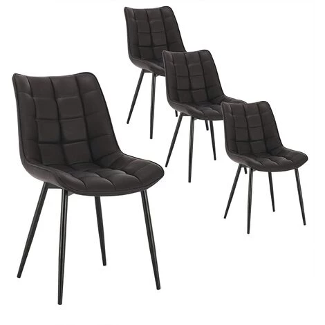 WOLTU 4X Chaise De Salle à Manger. Chaise De Cuisine. Assise Rembourrée En Similicuir épais. Pieds En Métal. Anthracite 3 WOLTU 4X Chaise De Salle à Manger. Chaise De Cuisine. Assise Rembourrée En Similicuir épais. Pieds En Métal. Anthracite