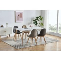 MOLOO STELLA OAK - Chaise Scandinave Microfibre Vintage Marron Foncé Pieds Chêne (x2) - Marron 8 MOLOO STELLA OAK - Chaise Scandinave Microfibre Vintage Marron Foncé Pieds Chêne (x2) - Marron -banc et tabouret Soldes Boutique 39964587 2