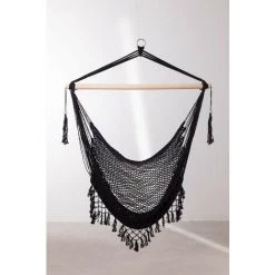 Chaise Suspendue Thana SKLUM Polyester - Bambou - Noir -banc et tabouret Soldes Boutique 40096284 2