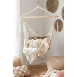 Chaise Suspendue Thana SKLUM Polyester - Bambou - Noir -banc et tabouret Soldes Boutique 40096284 5