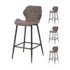 M-S Lot De 4 Chaises De Bar 47x52x97 Cm En PU Marron Et Métal -banc et tabouret Soldes Boutique 40100807 1