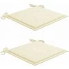 HAPPYSHOPPING Coussins De Chaise De Jardin 2 Pcs Creme 40x40x4 Cm Tissu 1 HAPPYSHOPPING Coussins De Chaise De Jardin 2 Pcs Creme 40x40x4 Cm Tissu -banc et tabouret Soldes Boutique 40267570 1
