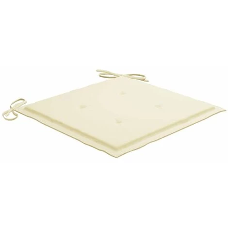 HAPPYSHOPPING Coussins De Chaise De Jardin 2 Pcs Creme 40x40x4 Cm Tissu 5 HAPPYSHOPPING Coussins De Chaise De Jardin 2 Pcs Creme 40x40x4 Cm Tissu – Image 3