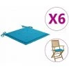 HAPPYSHOPPING Coussins De Chaise De Jardin 6 Pcs Bleu 40x40x4 Cm Tissu