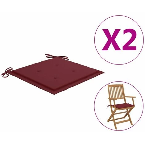 HAPPYSHOPPING Coussins De Chaise De Jardin 2 Pcs Bordeaux 40x40x4 Cm Tissu 3 HAPPYSHOPPING Coussins De Chaise De Jardin 2 Pcs Bordeaux 40x40x4 Cm Tissu