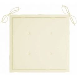 HAPPYSHOPPING Coussins De Chaise De Jardin 4 Pcs Creme 50x50x4 Cm Tissu -banc et tabouret Soldes Boutique 40267754 3