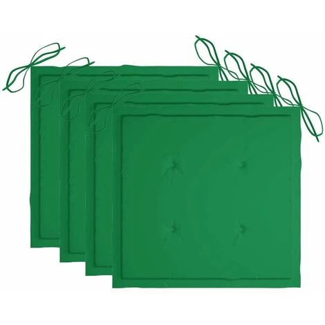 HAPPYSHOPPING Coussins De Chaise De Jardin 4 Pcs Vert 50x50x4 Cm Tissu 3 HAPPYSHOPPING Coussins De Chaise De Jardin 4 Pcs Vert 50x50x4 Cm Tissu