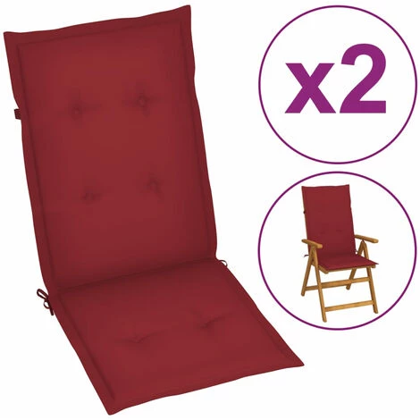 HAPPYSHOPPING Coussins De Chaise De Jardin 2 Pcs Rouge Bordeaux 120x50x4 Cm 3 HAPPYSHOPPING Coussins De Chaise De Jardin 2 Pcs Rouge Bordeaux 120x50x4 Cm