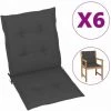 HAPPYSHOPPING Coussins De Chaise De Jardin 6 Pcs Anthracite 100x50x4 Cm -banc et tabouret Soldes Boutique 40268033 1