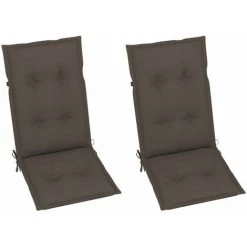 HAPPYSHOPPING Coussins De Chaise De Jardin 2 Pcs Taupe 120x50x7 Cm
