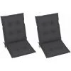 HAPPYSHOPPING Coussins De Chaise De Jardin 2 Pcs Anthracite 100x50x7 Cm -banc et tabouret Soldes Boutique 40268904 1