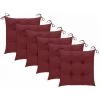 HAPPYSHOPPING Coussins De Chaise 6 Pcs Bordeaux 50x50x7 Cm Tissu