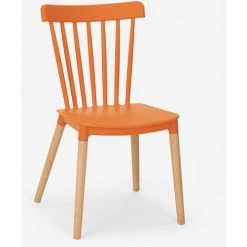 AHD AMAZING HOME DESIGN Chaise Design Moderne En Polypropylène Bois Cuisine Restaurant Extérieur Lys | Orange 9 AHD AMAZING HOME DESIGN Chaise Design Moderne En Polypropylène Bois Cuisine Restaurant Extérieur Lys | Orange -banc et tabouret Soldes Boutique 40314382 3