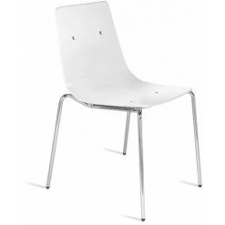 ITALCHAIR Chaise En Polycarbonate Et Métal Pour Cuisine Et Salle à Manger WIND - Chaise Coque Blanc