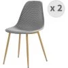 MOLOO CHLOE - Chaise Scandinave Gris Pieds Métal Décor Bois (x2) - Gris -banc et tabouret Soldes Boutique 40465904 1
