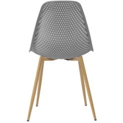 MOLOO CHLOE - Chaise Scandinave Gris Pieds Métal Décor Bois (x2) - Gris -banc et tabouret Soldes Boutique 40465904 3